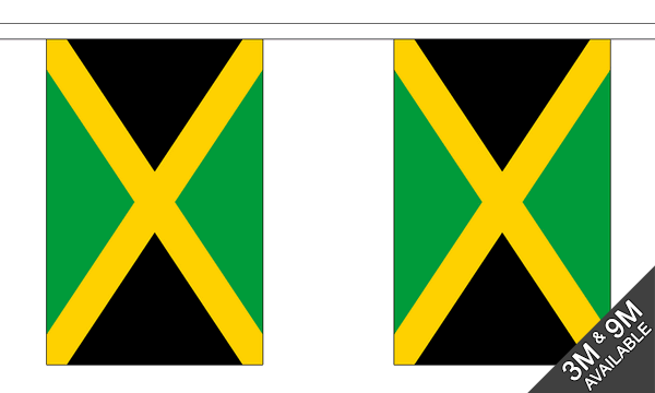 Jamaica 3 metre bunting, 10 flags - Flagmania