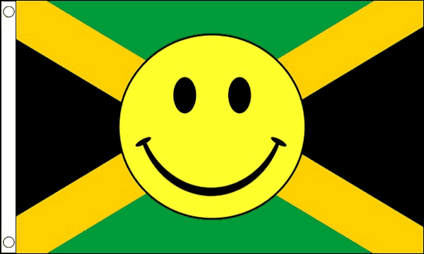Flagmania Jamaica Smiley Face 5ft x 3ft Polyester Flag