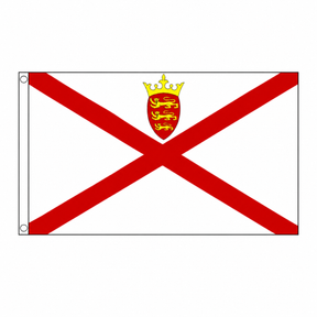 Jersey Flag centred on square white background