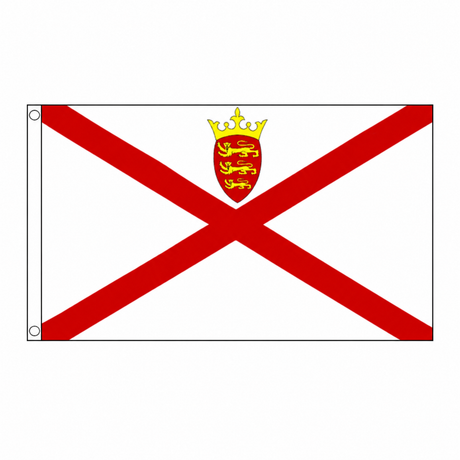 Jersey Flag centred on square white background