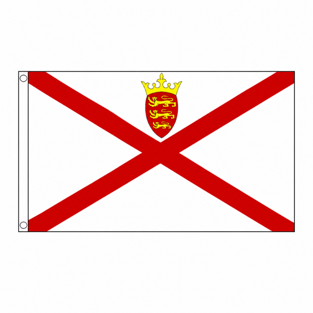 Jersey Flag centred on square white background