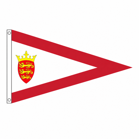 Jersey Triangular Flag centred on square white background