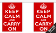 Keep Calm And Carry On (Red) 3 metre bunting, 10 flags - Flagmania