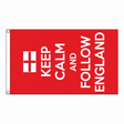 Keep Calm and Follow England Flag centred on square white background