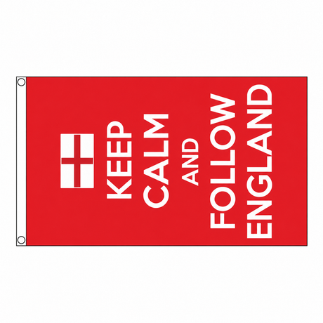 Keep Calm and Follow England Flag centred on square white background