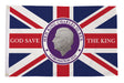 Flagmania King Charles III GOD SAVE OUR KING (Style B) 5ft x 3ft Polyester Flag