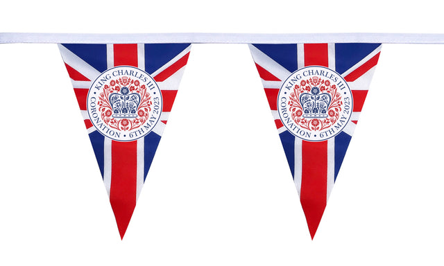 Flagmania King Charles III Coronation Logo (on Union) 5 metre bunting