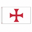 Knights Templar Red Cross flag centred on square white background