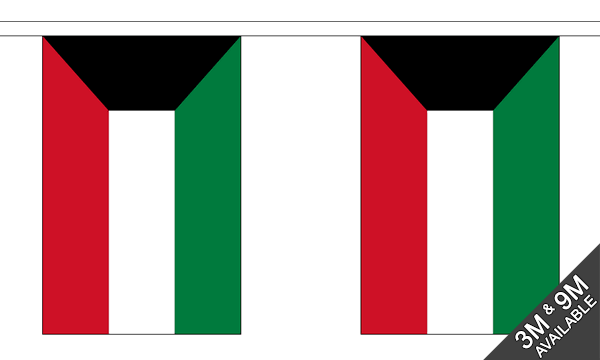Kuwait 3 metre bunting, 10 flags - Flagmania