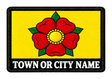 Lancashire personalised county patch artwork preview, 90 x 60mm