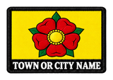 Lancashire personalised county patch artwork preview, 90 x 60mm