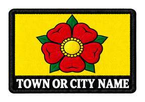 Lancashire personalised county patch artwork preview, 90 x 60mm