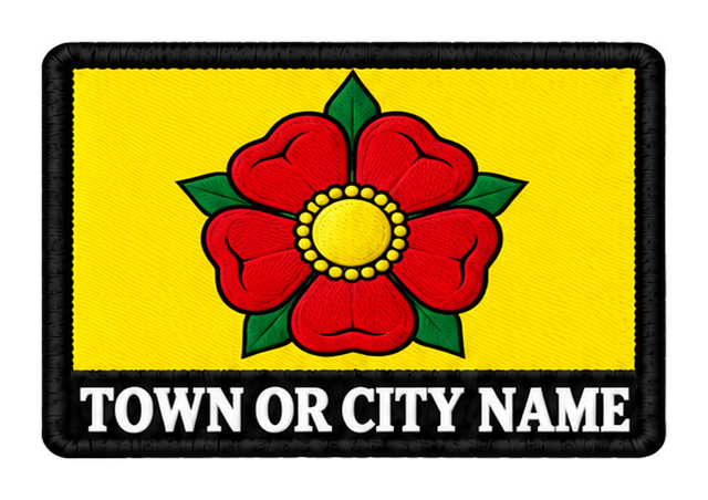Lancashire personalised county patch artwork preview, 90 x 60mm
