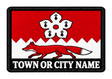 Leicestershire personalised county patch artwork preview, 90 x 60mm