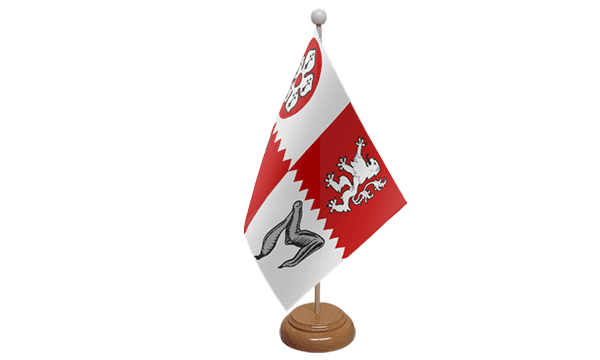 Flagmania Leicestershire Old wooden hand flags, 9x6 inch, pack of 12, no bases