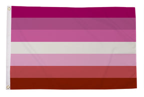 Flagmania Lesbian Stripes 3ft x 2ft Polyester Flag on white background