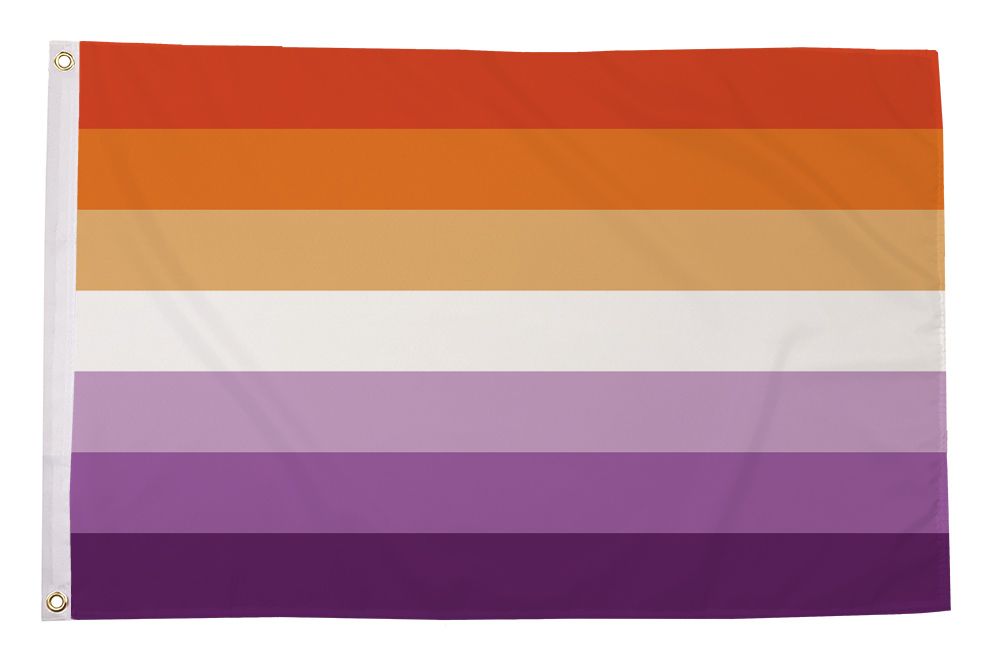 Lesbian Sunset Stripes Polyester Flag 5ft x 3ft (Drawer 2)