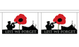 Lest We Forget (Navy) Horizontal 3 metre bunting, 10 flags - Flagmania