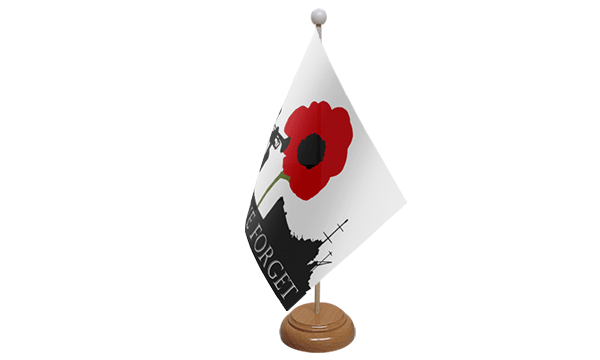 Flagmania Lest We Forget (Navy) wooden hand flags, 9x6 inch, pack of 12, no bases