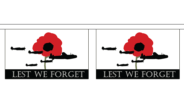 Lest We Forget (RAF) Giant Bunting 18m Flagmania bunting