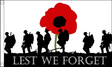 Flagmania Lest We Forget (Army) 3ft x 2ft Nylon Flag on white background