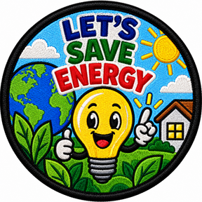 Let's Save Energy 80mm embroidered patch