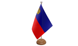Flagmania Liechtenstein wooden hand flags, 9x6 inch, pack of 12, no bases