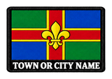 Lincolnshire personalised county patch artwork preview, 90 x 60mm