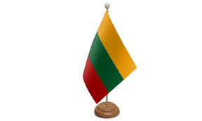 Flagmania Lithuania wooden hand flags, 9x6 inch, pack of 12, no bases