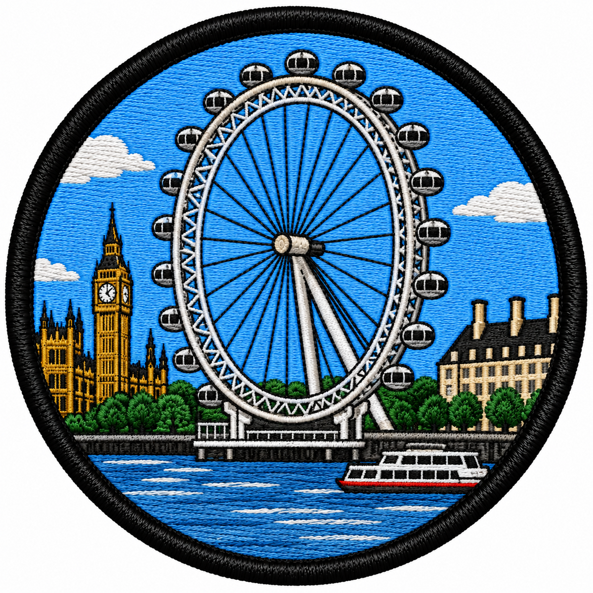London Eye 80mm Embroidered Patch