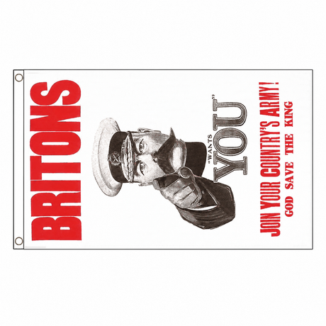 Lord Kitchener Needs You recruitment poster flag centred on square white background