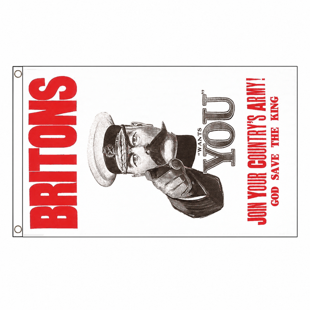 Lord Kitchener Needs You recruitment poster flag centred on square white background