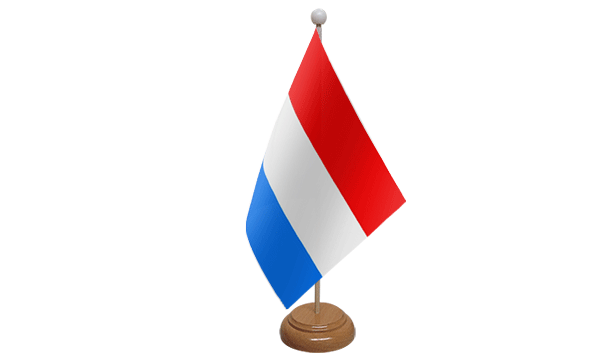 Flagmania Luxembourg wooden hand flags, 9x6 inch, pack of 12, no bases