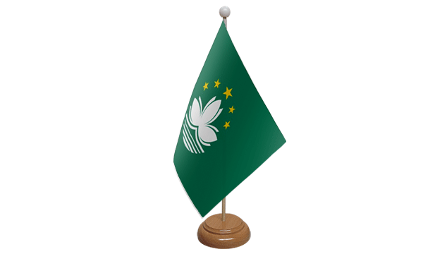 Flagmania Macau wooden hand flags, 9x6 inch, pack of 12, no bases