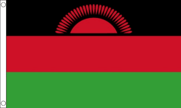 Flagmania Malawi (Current) 3ft x 2ft Polyester Flag on white background