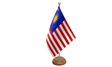 Flagmania Malaysia wooden hand flags, 9x6 inch, pack of 12, no bases