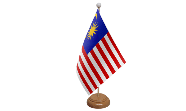 Flagmania Malaysia wooden hand flags, 9x6 inch, pack of 12, no bases