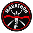 Marathon - Red Finish Line 80mm embroidered patch