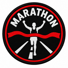 Marathon - Red Finish Line 80mm embroidered patch