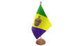 Flagmania Mardi Gras wooden hand flags, 9x6 inch, pack of 12, no bases