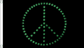 Flagmania Marijuana Peace 5ft x 3ft Polyester Flag