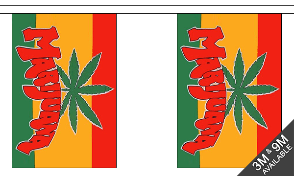 Flagmania Marijuana Bunting, 9 metre bunting