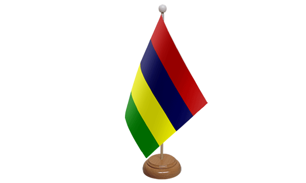 Flagmania Mauritius wooden hand flags, 9x6 inch, pack of 12, no bases
