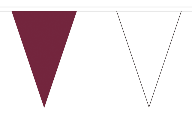 Flagmania Maroon and White Triangle Bunting 20 metre bunting
