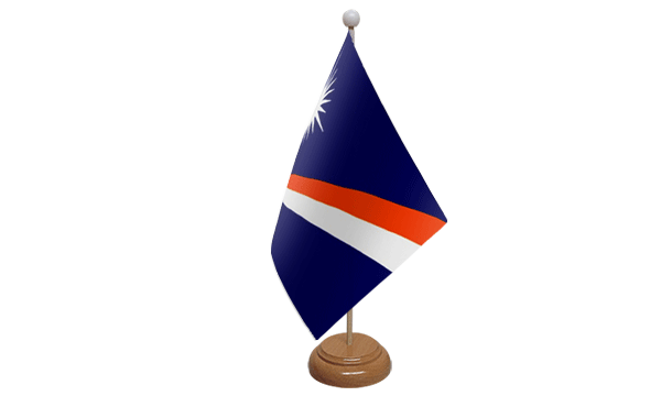 Flagmania Marshall Islands wooden hand flags, 9x6 inch, pack of 12, no bases