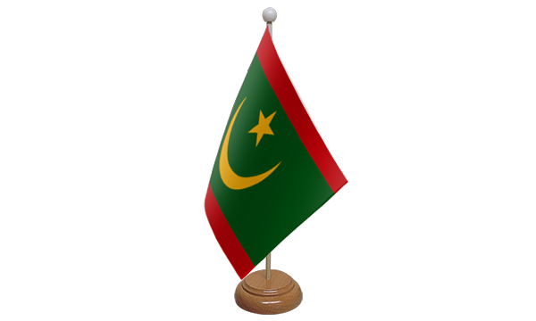 Flagmania Mauritania New wooden hand flags, 9x6 inch, pack of 12, no bases