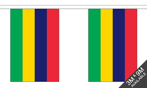 Mauritius 3 metre bunting, 10 flags - Flagmania