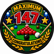 Maximum 147 Snooker 80mm Embroidered Patch