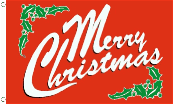 Flagmania Merry Christmas Red 8ft x 5ft polyester flag