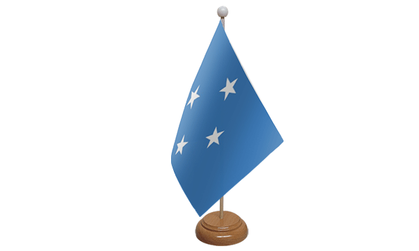 Flagmania Micronesia wooden hand flags, 9x6 inch, pack of 12, no bases